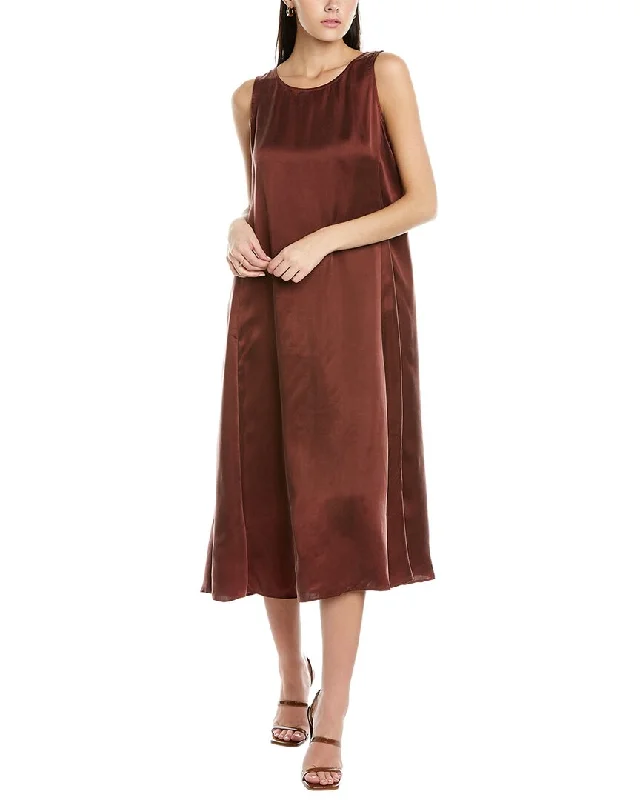 EILEEN FISHER Ballet Neck Midi Dress Midi Skirt Style