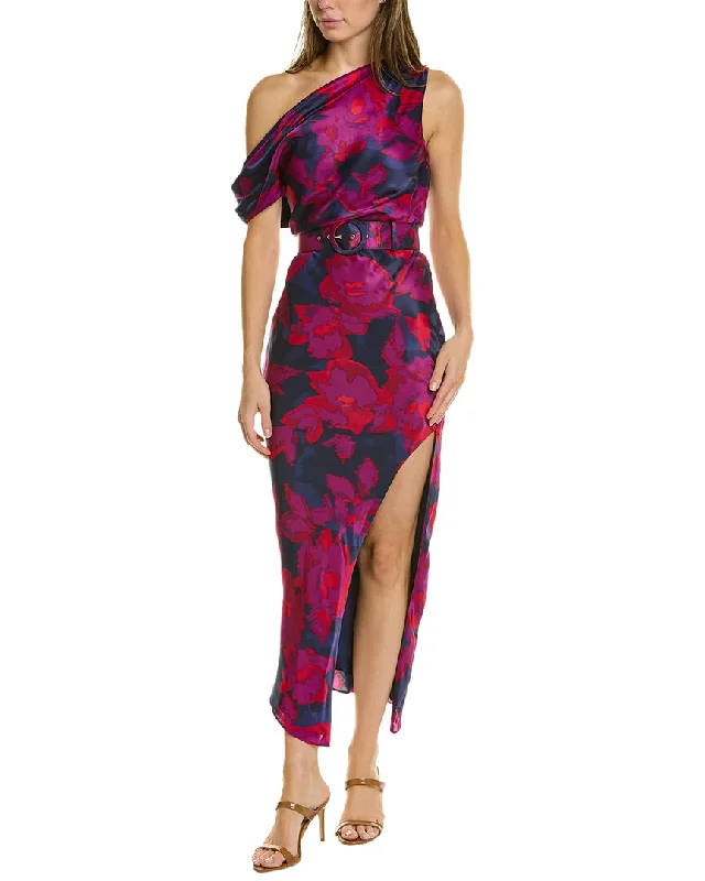 Nicholas Calantha Silk-Blend Midi Dress Printed Satin Midi