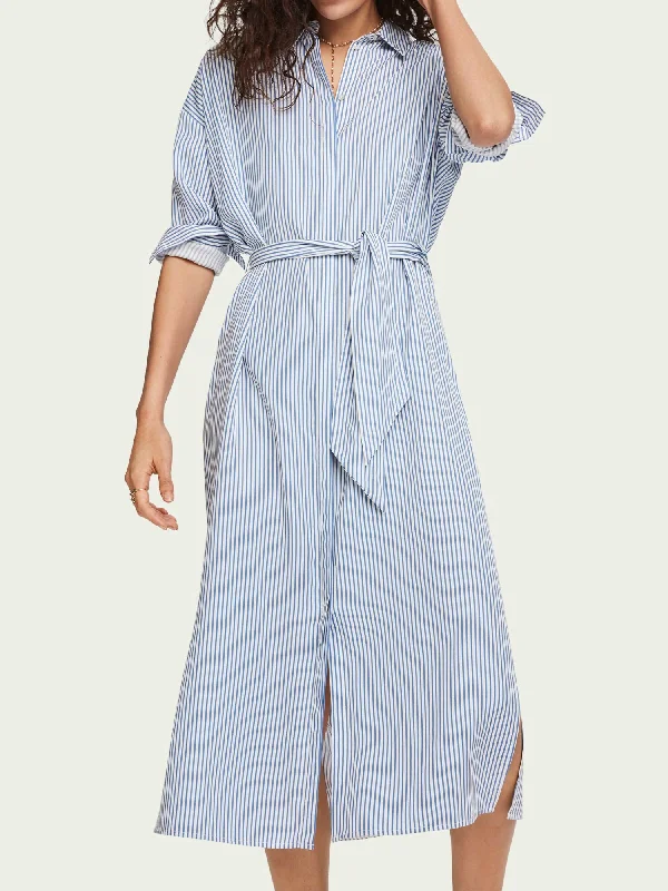 Scotch & Soda Striped Seersucker Shirt Dress Shirt Dress Party