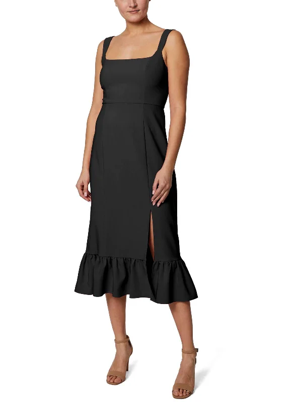 Womens Sleeveless Knee Midi Dress Slim Fit Midi